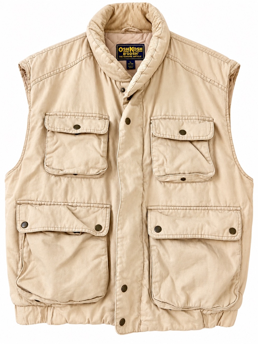 Vintage OshKosh B’Gosh Work Vest Men’s L 42-44 4 Pocket Quilted Utility